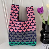 Women's Medium Polyester Heart Shape Flower Butterfly Streetwear Open Handbag sku image 12