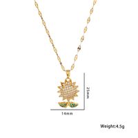 Elegant Simple Style Sunflower 304 Stainless Steel Copper Zircon Pendant Necklace 1 Piece main image 3