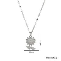 Elegant Simple Style Sunflower 304 Stainless Steel Copper Zircon Pendant Necklace 1 Piece sku image 1
