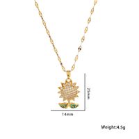 Elegant Simple Style Sunflower 304 Stainless Steel Copper Zircon Pendant Necklace 1 Piece sku image 2