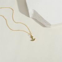 Copper 14K Gold Plated Vintage Style Simple Style Commute Inlay Geometric Lollipop Anchor Zircon Pendant Necklace main image 5