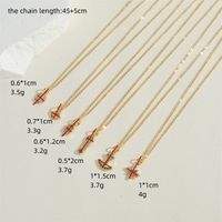 Copper 14K Gold Plated Vintage Style Simple Style Commute Inlay Geometric Lollipop Anchor Zircon Pendant Necklace main image 2