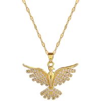 Wholesale Basic Modern Style Classic Style Eagle 304 Stainless Steel Copper 18K Gold Plated Zircon Pendant Necklace main image 4