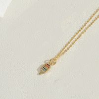 Copper 14K Gold Plated Vintage Style Simple Style Commute Inlay Geometric Lollipop Anchor Zircon Pendant Necklace sku image 3