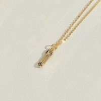 Copper 14K Gold Plated Vintage Style Simple Style Commute Inlay Geometric Lollipop Anchor Zircon Pendant Necklace sku image 6