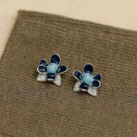 1 Pair Sweet Flower Inlay Copper Zircon 18K Gold Plated Ear Studs main image 9