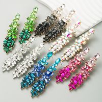 1 Pair Elegant Luxurious Irregular Inlay Zinc Alloy Artificial Diamond Drop Earrings main image 6