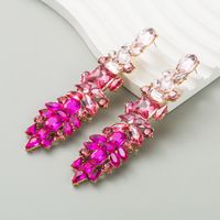 1 Pair Elegant Luxurious Irregular Inlay Zinc Alloy Artificial Diamond Drop Earrings main image 4