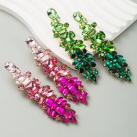 1 Pair Elegant Luxurious Irregular Inlay Zinc Alloy Artificial Diamond Drop Earrings main image 3