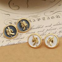 1 Pair Vintage Style Human Round Copper 18K Gold Plated Ear Studs main image 1