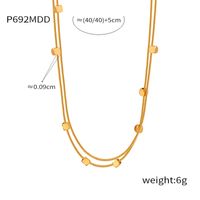 Titanium Steel Simple Style Square Layered Plating Double Layer Necklaces main image 8