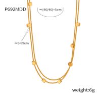 Titanium Steel Simple Style Square Layered Plating Double Layer Necklaces sku image 2