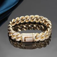 Hip-Hop Round Brass Inlay Zircon 18K Gold Plated Women's Tennis Bracelet main image 3