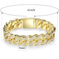 Hip-Hop Round Brass Inlay Zircon 18K Gold Plated Women's Tennis Bracelet sku image 1