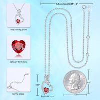 Sterling Silver Elegant Classic Style Heart Shape Solid Color Plating Inlay Zircon Pendant Necklace main image 2