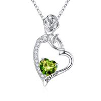 Sterling Silver Elegant Classic Style Heart Shape Solid Color Plating Inlay Zircon Pendant Necklace sku image 8