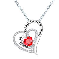 Sterling Silber Elegant Herzform Einfarbig Überzug Inlay Zirkon Halskette Mit Anhänger sku image 1