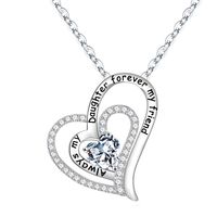 Sterling Silver Elegant Heart Shape Solid Color Plating Inlay Zircon Pendant Necklace sku image 4