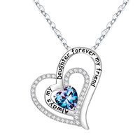 Sterling Silver Elegant Heart Shape Solid Color Plating Inlay Zircon Pendant Necklace sku image 6
