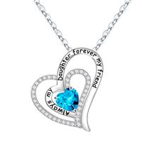 Sterling Silver Elegant Heart Shape Solid Color Plating Inlay Zircon Pendant Necklace sku image 9