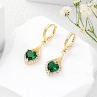 1 Pair Simple Style Classic Style Heart Shape Butterfly Plating Inlay Copper Zircon 18K Gold Plated Silver Plated Drop Earrings main image 7
