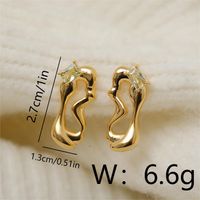1 Pair IG Style Water Droplets Plating Copper 18K Gold Plated Ear Studs sku image 1