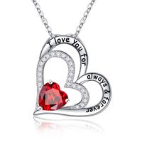 Sterling Silver Elegant Heart Shape Solid Color Plating Inlay Zircon Pendant Necklace main image 1