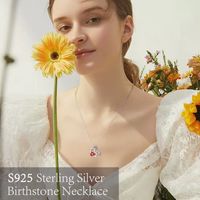 Sterling Silver Elegant Heart Shape Solid Color Plating Inlay Zircon Pendant Necklace main image 5