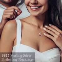 Sterling Silber Elegant Herzform Einfarbig Überzug Inlay Zirkon Halskette Mit Anhänger main image 6