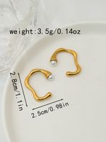 304 Stainless Steel Gold Plated Simple Style Classic Style Plating Inlay Triangle Artificial Pearls Rings main image 2