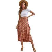 Summer Vintage Style Ditsy Floral Polyester Midi Dress Skirts main image 2