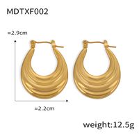1 Pair Casual Elegant Simple Style U Shape Plating Titanium Steel 18K Gold Plated Earrings sku image 2