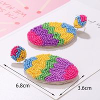 1 Pair Retro Geometric Colorful Egg Beaded Stainless Steel Cloth Glass main image 2