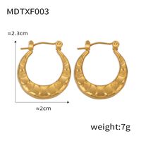 1 Pair Casual Elegant Simple Style U Shape Plating Titanium Steel 18K Gold Plated Earrings sku image 4