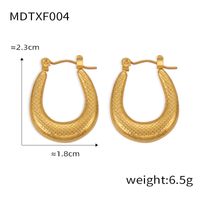 1 Pair Casual Elegant Simple Style U Shape Plating Titanium Steel 18K Gold Plated Earrings sku image 6