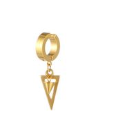 1 Piece Simple Style Triangle Plating Titanium Steel Drop Earrings sku image 3