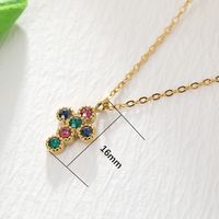 Stainless Steel 18K Gold Plated Sweet Cross Inlay Rhinestones Pendant Necklace sku image 1