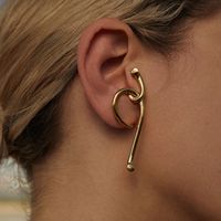 1 Piece Elegant Lines Copper 18K Gold Plated Ear Cuffs main image 1