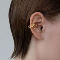 1 Piece Elegant Lines Copper 18K Gold Plated Ear Cuffs main image 5