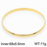 Simple Style Circle 304 Stainless Steel 18K Gold Plated Zircon Bangle In Bulk sku image 3
