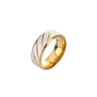 304 Stainless Steel 14K Gold Plated Simple Style Spiral Stripe Rings main image 6