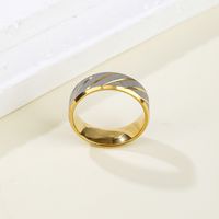 304 Stainless Steel 14K Gold Plated Simple Style Spiral Stripe Rings main image 4