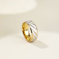 304 Stainless Steel 14K Gold Plated Simple Style Spiral Stripe Rings main image 5
