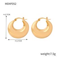 1 Pair Simple Style Commute Korean Style U Shape Solid Color Titanium Steel 18K Gold Plated Earrings main image 3