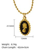 Edelstahl 304 18 Karat Vergoldet Retro Einfacher Stil Überzug Menschlich Oval Halskette main image 2