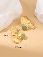 1 Pair Vintage Style Butterfly Inlay 304 Stainless Steel Natural Stone 18K Gold Plated Ear Studs main image 6