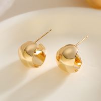1 Pair Simple Style Commute Geometric Water Droplets Inlay Copper Zircon 18K Gold Plated Ear Studs main image 4