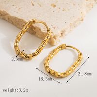 1 Pair Casual Classic Style Round Gourd Stainless Steel 18K Gold Plated Hoop Earrings sku image 1