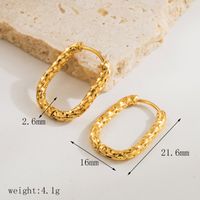 1 Pair Casual Classic Style Round Gourd Stainless Steel 18K Gold Plated Hoop Earrings sku image 2