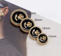 Classic Style Rose Metal Point Oil Button Women's Coat Tweed Coat Button Suit Round Decorative Buckle main image 3